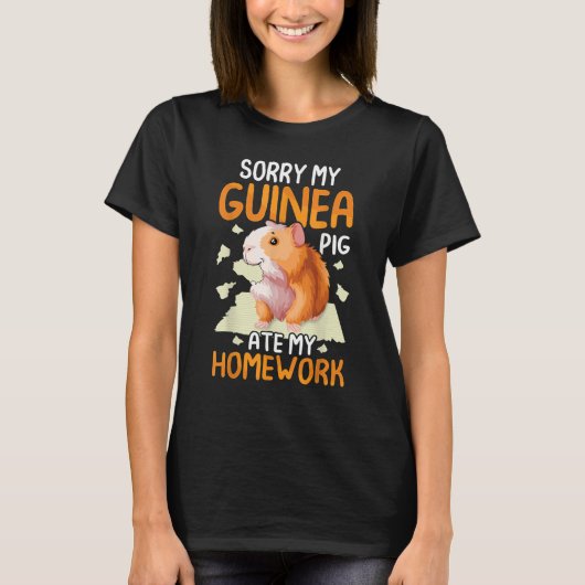 My Guinea Pig ate my Homework Cavy Kids Girls T-Shirt (Vorderseite)