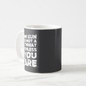 My Gun Is Not A Threat Unless You Are (on Back) Kaffeetasse (Vorderseite Links)