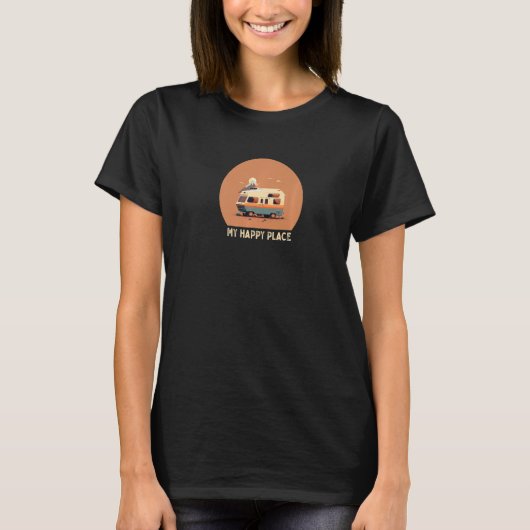 My Happy Place RV Vacation Camping Road Trip Premi T-Shirt (Vorderseite)
