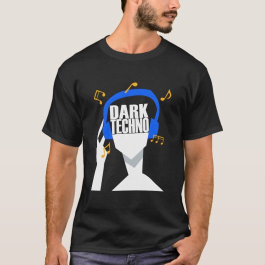 My Headphones Plays Only Dark Techno T-Shirt (Vorderseite)