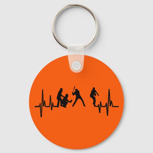 My Heart Beats For Baseball Keychain Schlüsselanhänger (Vorderseite)