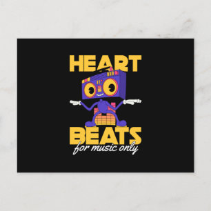 My Heart Beats For Music Only music lover lets go Postkarte