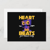 My Heart Beats For Music Only music lover lets go Postkarte (Vorne/Hinten)