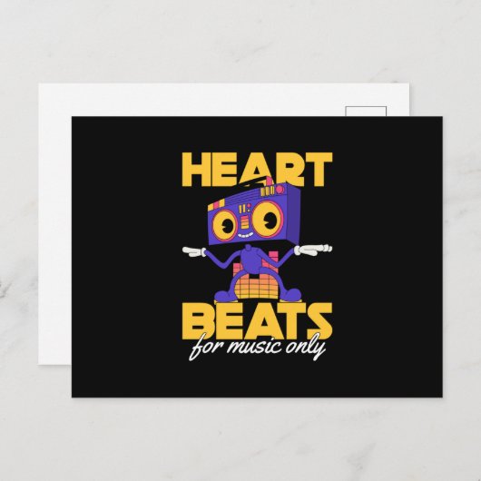 My Heart Beats For Music Only music lover lets go Postkarte (Vorne/Hinten)