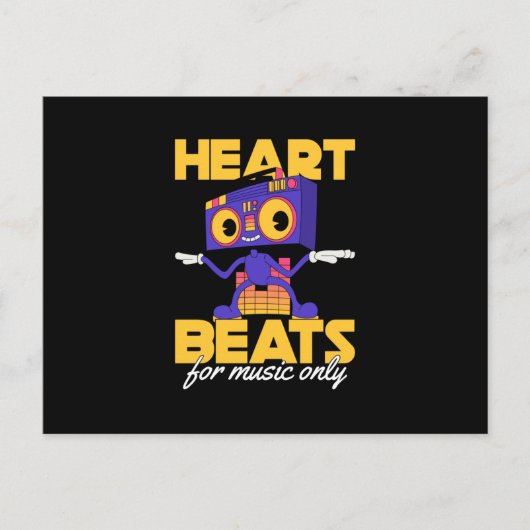 My Heart Beats For Music Only music lover lets go Postkarte (Vorderseite)