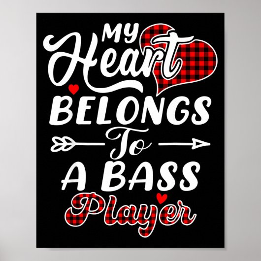 My Heart Belongs To A B Player Shirt Funny Valenti Poster (Vorne)