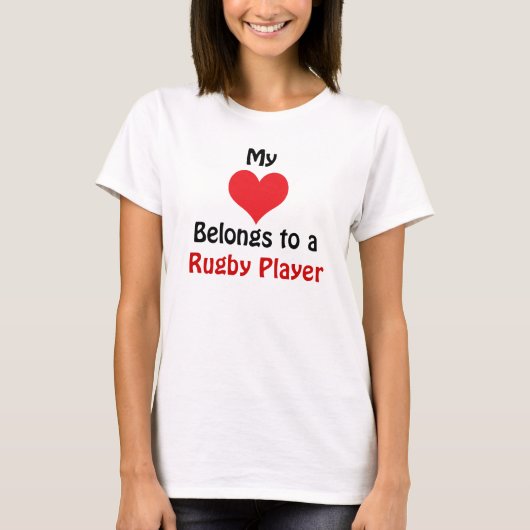 My Heart Belongs to a Rugby Player T-Shirt (Vorderseite)