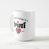 My Heart Belongs to a Trini Pink Text Kaffeetasse (Vorderseite Links)
