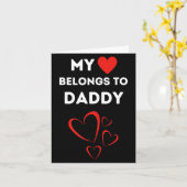 My Heart Belongs To Daddy I Love My Dad Valentine Karte (Gelbe Blume)
