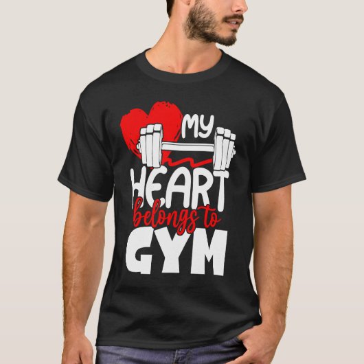 My Heart Belongs To Gym Valentines Day Workout T-Shirt (Vorderseite)