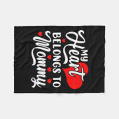 My Heart Belongs To Mommy Valentines Day Fleecedecke (Vorderseite (Horizontal))