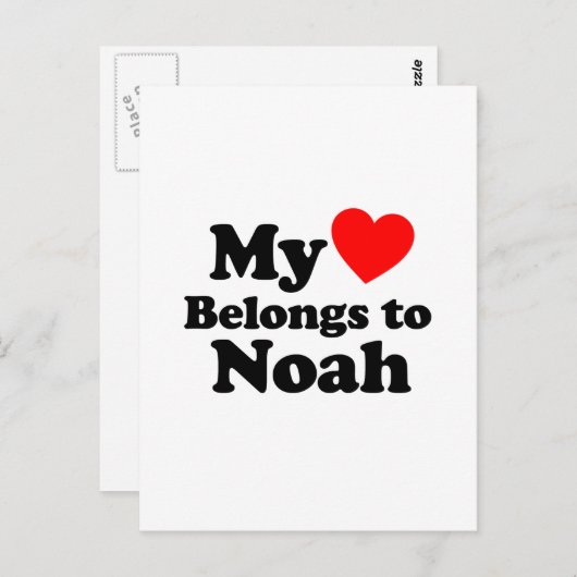 My Heart Belongs to Noah Postkarte (Vorne/Hinten)