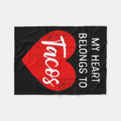 My Heart Belongs To Tacos - Funny Valentines Day  Fleecedecke (Vorderseite (Horizontal))