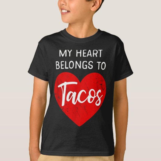 My Heart Belongs To Tacos - Funny Valentines Day  T-Shirt (Vorderseite)