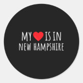 My Heart Is In New Hampshire Cute American State Runder Aufkleber (Vorderseite)