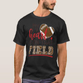 My Heart Is On That Field Football Mom Leopard Fun T-Shirt (Vorderseite)