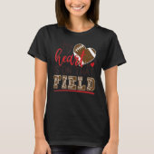 My Heart Is On That Field Football Mom Leopard Fun T-Shirt (Vorderseite)