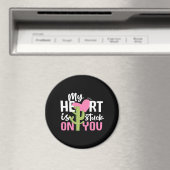 My Heart Is Stuck On You Cactus Heartfelt Design  Magnet (In Situ (Geschirrspüler))