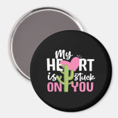 My Heart Is Stuck On You Cactus Heartfelt Design  Magnet (Vorderseite/Rückseite)