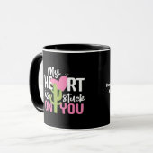 My Heart Is Stuck On You Cactus Heartfelt Design  Tasse (Vorderseite Links)