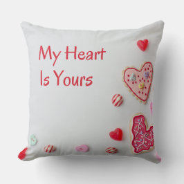 My Heart Is Yours cute Valentine design Kissen