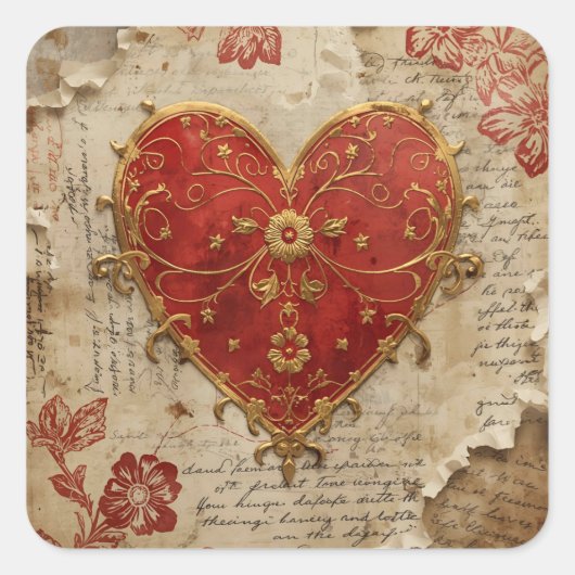 My Heart  Quadratischer Aufkleber (Vorderseite)