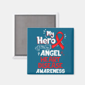 My Hero Is Now My Angel Heart Disease Awareness  Magnet (Vorderseite/Rückseite)
