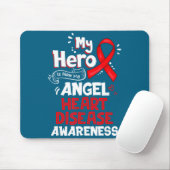 My Hero Is Now My Angel Heart Disease Awareness Mousepad (Mit Mouse)