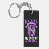 My Hero is Now My Angel Overdose Awareness Support Schlüsselanhänger (Vorderseite links)