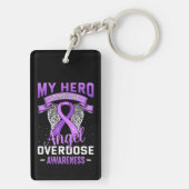 My Hero is Now My Angel Overdose Awareness Support Schlüsselanhänger (Rückseite)