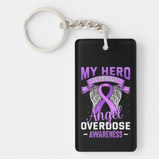 My Hero is Now My Angel Overdose Awareness Support Schlüsselanhänger (Vorderseite)