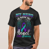 My Hero Is Now My Angel Suicide Purple Turquoise S T-Shirt (Vorderseite)
