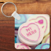 "My hero" Liebe Herz-Süßigkeiten Keyring Schlüsselanhänger (Vorderseite)