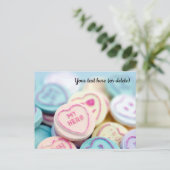 "My hero" Liebe Herz Süßigkeiten Postkarte (Stehend Vorderseite)