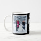 My Hero My Mom Bold Personalized 2 Photo Black Kaffeetasse (Links)
