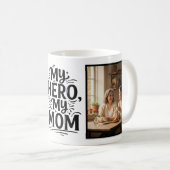 My Hero My Mom Bold Personalized 2 Photo Kaffeetasse (VorderseiteRechts)