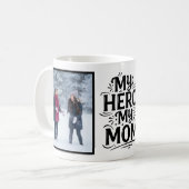 My Hero My Mom Bold Personalized 2 Photo Kaffeetasse (Vorderseite Links)