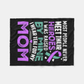 My Heroes I Wear Purple For My Mom Heimer Awarenes Fleecedecke (Vorderseite (Horizontal))