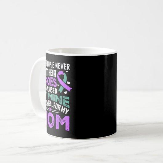 My Heroes I Wear Purple For My Mom Heimer Awarenes Kaffeetasse (Vorderseite Links)