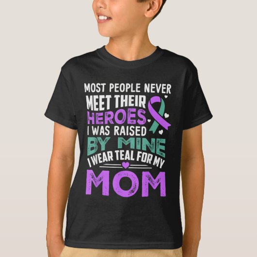 My Heroes I Wear Purple For My Mom Heimer Awarenes T-Shirt (Vorderseite)