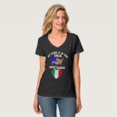 My Home Is In USA My Heart Is In Italy American It T-Shirt (Vorderseite Vollansicht)