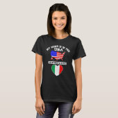 My Home Is In USA My Heart Is In Italy American It T-Shirt (Vorne ganz)