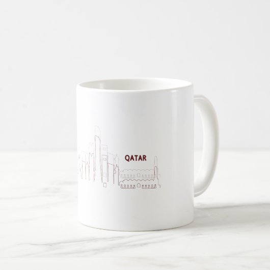 My Home Qatar – Minimalist Design Kaffeetasse (VorderseiteRechts)