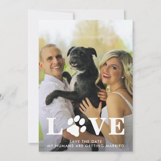 My Humans Are Getting Married Love Dog Wedding  Save The Date (Vorderseite)
