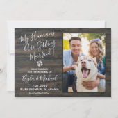 My Humans Getting Married Rustic Pet Wedding Dog Save The Date (Vorderseite)