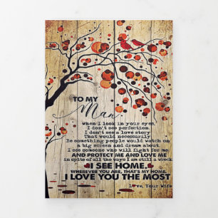 My Husband Gift   Letter For Him   Dreifach Gefaltete Ankündigung