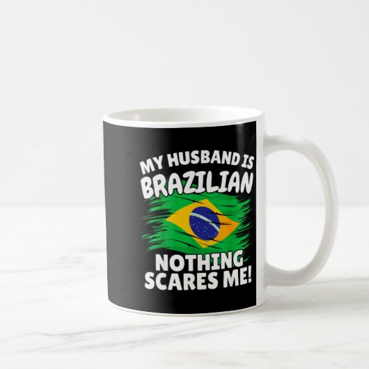 My Husband Is Brazilian Funny Brazil Flag Gift For Kaffeetasse (Rechts)