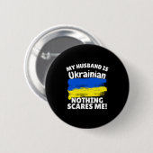 My Husband Is Ukrainian Funny Ukraine Flag Gift Fo Button (Vorne & Hinten)