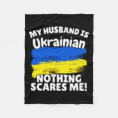 My Husband Is Ukrainian Funny Ukraine Flag Gift Fo Fleecedecke (Vorderseite)