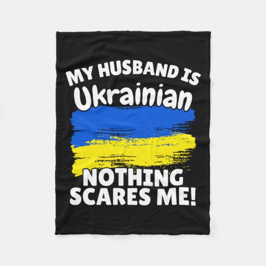 My Husband Is Ukrainian Funny Ukraine Flag Gift Fo Fleecedecke (Vorderseite)